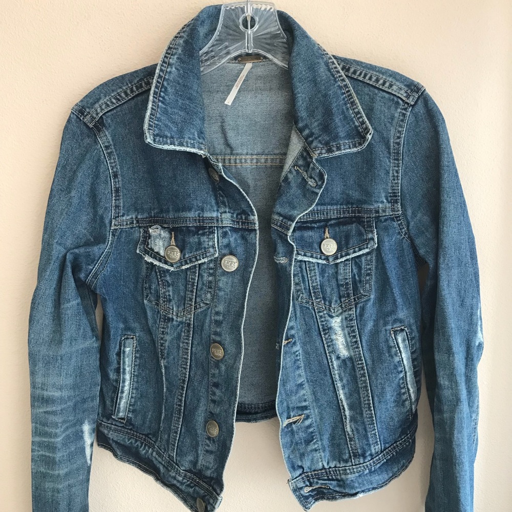 Free People Distressed Jean Jacket